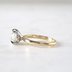 14k Two Tone 2.54ct F/SI2 GIA Round Brilliant Diamond Solitaire Engagement Ring Size 7