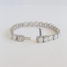American Jewelry 14k White Gold 26.59ctw Lab Grown Round Diamond Tennis Bracelet (7")