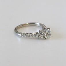 American Jewelry 14k White Gold 1.12ctw (.70ct F/G-SI3) 3-Stone Accented Diamond Engagement Ring (Size 5)