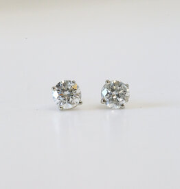 American Jewelry 14k White Gold 1ctw FG/SI2 Round Diamond Stud Earrings