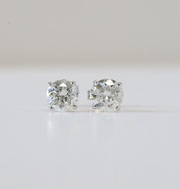 American Jewelry 14k White Gold 2.09ctw (I/I1) Diamond Martini Set Stud Earrings