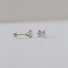 American Jewelry 14k White Gold 2.09ctw (I/I1) Diamond Martini Set Stud Earrings