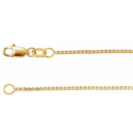 American Jewelry 14k Yellow Gold 1mm Box Chain (24")