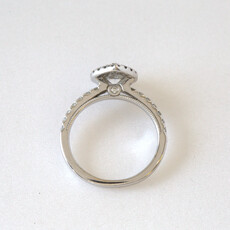 ESTATE 14k White Gold 1.75ctw (1ct H/SI1 Center) Pear Halo Diamond Engagement Ring with .30ctw Diamond Wedding Band