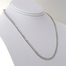 American Jewelry 14k White Gold 11.80ctw Lab Grown E-F/VS Diamond Tennis Necklace 18"