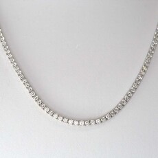 American Jewelry 14k White Gold 11.80ctw Lab Grown E-F/VS Diamond Tennis Necklace 18"
