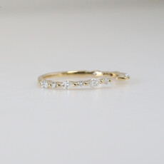 American Jewelry 14k Yellow Gold 1/3ctw Round and Marquise Alternating Diamond Open Shank Wedding Band