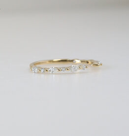 American Jewelry 14k Yellow Gold 1/3ctw Round and Marquise Alternating Diamond Open Shank Wedding Band