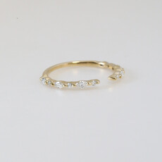 American Jewelry 14k Yellow Gold 1/3ctw Round and Marquise Alternating Diamond Open Shank Wedding Band