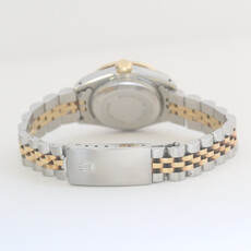 Rolex Pre-Owned Two Tone Oyster Perpetual Date Watch w/ Diamond Bezel