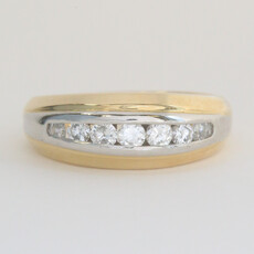American Jewelry 18k Yellow Gold 1/2ctw Diamond Mens Channel Band Ring