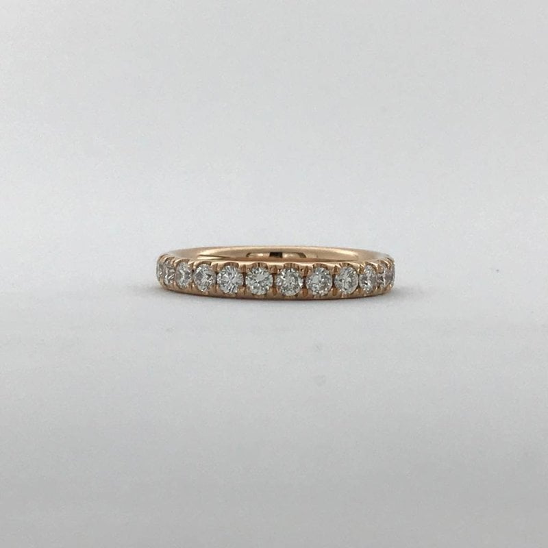 American Jewelry 14k Rose Gold .50ctw French-set Stackable Wedding Band (Size 5)
