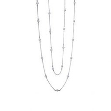 Lafonn 6 ctw Sterling Silver 24 Stone Station Necklace