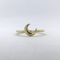 American Jewelry 14k Yellow Gold Polished Crescent Moon Ring (Size 6.5)