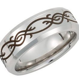 American Jewelry Cobalt 8mm Gents Laser Engraved Wedding Band (Size 10)