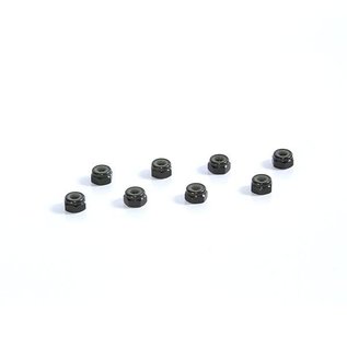 TUH1066  Black Aluminum 4mm Locknuts (8)