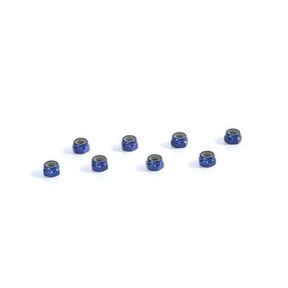 TUH1068  Dark Blue Aluminum 4mm Locknuts (8)