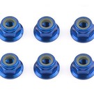 Team Associated ASC31551  FT Locknuts, M4 flanged, blue aluminum
