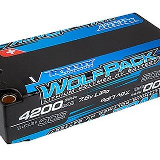 Team Associated ASC27318  2S 7.6v 4200mAh 50c HV Wolfpack Shorty LiPo Pack 5mm Bullets