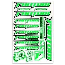 Fantom Racing FAN70167  Vinyl Team Sticker Sheet - Green/Black