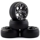 Firebrand RC FBR99551 Firebrand RC Hydra XD3 0° Pre-Mounted Slick Drift Tires (4) (Gun Metal)