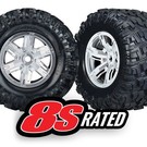 Traxxas TRA7772R  X-Maxx AT Tires on Satin Chrome Wheels (2)