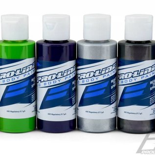 Proline Racing PRO6323-01  RC Body Paint Secondary Color Set, of Orange, Green, Purple, Aluminum, Metallic Charcoal, Pearl Blue