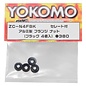 Yokomo YOKZC-N4FBK  4mm Aluminum Serrated Flanged Nut (Black) (4)