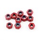 CRC CLN1412 Red Anodized Aluminum Locknuts , 3/16 Hex, 4-40 Thread (10)