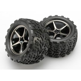 Traxxas TRA7174A  Talon Tires  Assembled on Gemini Black Chrome Wheels (2)