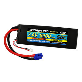 Lectron Pro 2S5200-50E  2S 7.4v 5200mAh 50C Lipo Battery w/ EC3