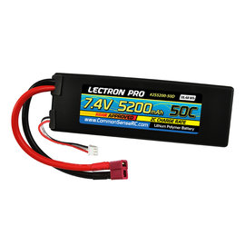 Lectron Pro 2S5200-50D  2S 7.4v 5200mAh 50C LiPo Battery w/ Deans