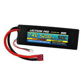 Lectron Pro 2S5200-50D  Lectron Pro 2S 7.4v 5200mAh 50C LiPo Battery w/ Deans Connector