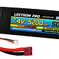 Lectron Pro 2S5200-50D  Lectron Pro 2S 7.4v 5200mAh 50C LiPo Battery w/ Deans Connector