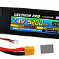 Lectron Pro 2S5200-50X  2S 7.4V 5200mAh 50C Lipo Battery w/ XT60 Plug + Adapter