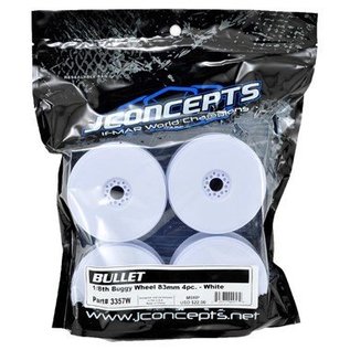 J Concepts JCO3357W  White Mono 83mm 1/8Th Buggy Wheels  (4)