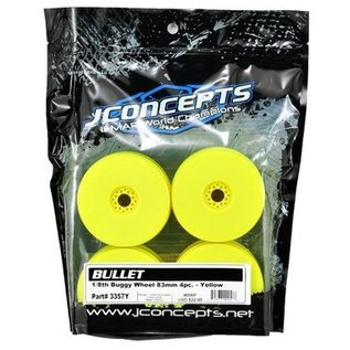 J Concepts JCO3357Y  Yellow Mono 83mm 1/8Th Buggy Wheels (4)
