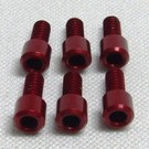 Xenon OPT-0080R  Red 4/40 Machine Cut Rear Wheel 2mm Hex Screws (6pcs) for 1/12  Pan / BSR