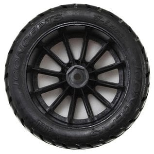 J Concepts JCO3056-3040  2.8" G-Locs Tires, Yellow Premount on Black Wheels for E-Stampede E-Rustler