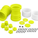J Concepts JCO3377Y  Yellow Tribute 2.6 x 3.6" Monster Truck Wheel  w/ Adaptors (2)
