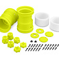 J Concepts JCO3377Y  Yellow Tribute 2.6 x 3.6" Monster Truck Wheel  w/ Adaptors (2)