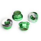 Traxxas TRA8447G Green-Anodized Aluminum 5mm FLanged Nylon Nuts (4)