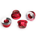 Traxxas TRA8447R  Red-Anodized Aluminum 5mm Flanged Nylon Nuts (4)