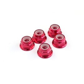 RocheRC USA 510004 M4 Aluminum Locknut (Red), 5 pcs