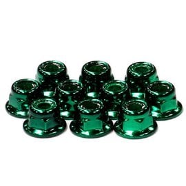 Integy C24434G  Green 4mm Flanged Locknuts (10)