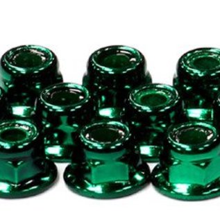 Integy C24434GREEN Color Flanged Locknut 4mm (10)