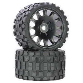 Power Hobby PHBPHT1131R  Scorpion Belted Soft Tires on Black Wheels 17mm Hex (2) 1131R