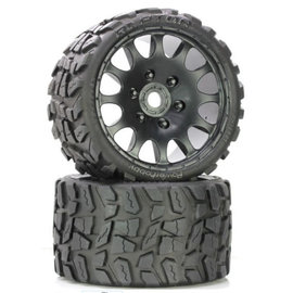 Power Hobby PHBPHT1141R  Raptor Belted Premounted Monster Truck Tires(Soft Compound/17mm Hex)