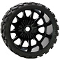 Power Hobby PHBPHT1141S  Raptor Belted Medium Tires on Black Wheels 17mm Hex (2)