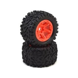 Traxxas TRA8672A  E-Revo VXL Talon EXT Tires & Orange Wheels (2) (17mm splined)